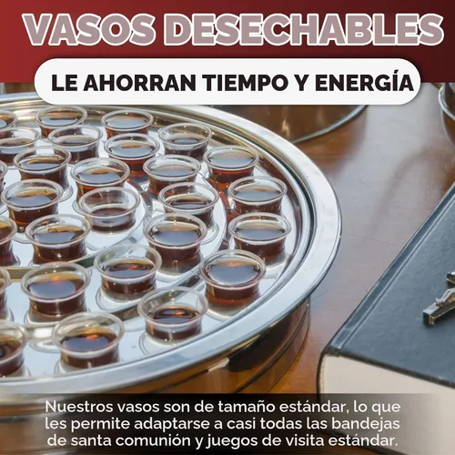 Vista 9 de 2000 Vasos de Comunión de Plástico Premium a Granel - Juego de Vasos Desechables para la Santa Comunión para Servicio de Iglesia - Copas