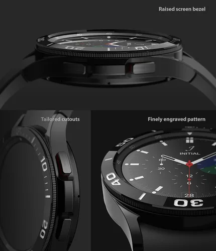 Vista 6 de Ringke - Funda clásica para Samsung Galaxy Watch 4 de 1.811 in [estilo bisel 46-02] Negro (46-02)