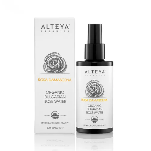 Vista 2 de Alteya - Tónico facial orgánico USDA de agua de rosas de alta potencia, 3000 rosas en una botella, 3.4 onzas líquidas/3.4 fl oz de agua pura de flor