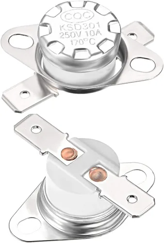Vista 24 de uxcell KSD301 Termostato 320.0 °F/320°F 10A Normal Cerrado N.C Ajuste Snap Disc Interruptor de temperatura para microondas, horno, cafetera, 2