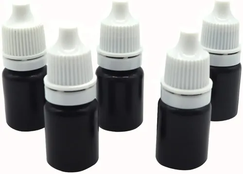 Vista 15 de Snadulor - 60 botellas negras a prueba de luz, sub-botella de 0.3 fl oz de gotas para los ojos, botella de gota para los ojos (tapa azul)