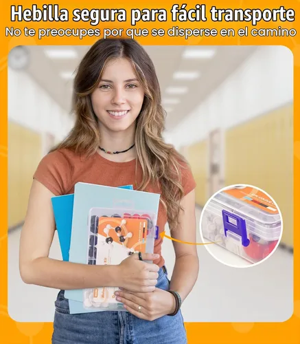 Vista 5 de Kit de modelo de química orgánica, 124 piezas, kit de modelo molecular portátil para clases de química, conjunto de modelos de elementos atómicos