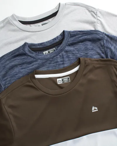 Vista 2 de RBX Camisetas activas para niños, paquete de 3 camisetas de manga corta y manga larga de rendimiento Dry Fit - Camisetas de entrenamiento para niños