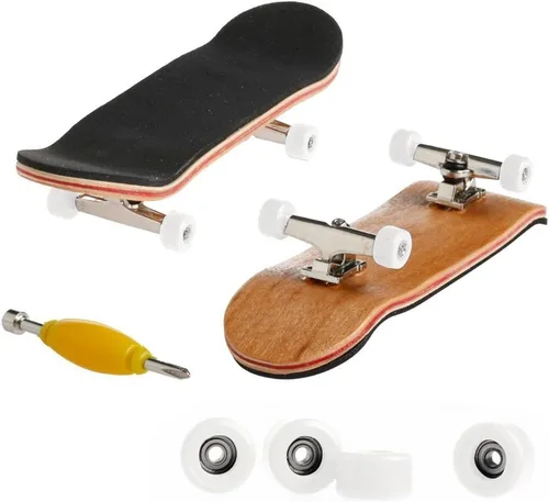 Vista 12 de Professional Mini Maple Wooden Fingerboards, 1 Pack (1Set/6Packs) 1Set Finger Skateboards, 5 Layers Maple Panel Mini Skateboards for Fingers