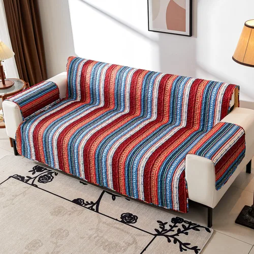 Vista 3 de EVENHUG Funda de sofá de 2 plazas estilo bohemio, lavable, funda protectora de muebles con correas elásticas para mascotas, niños, perros y gatos