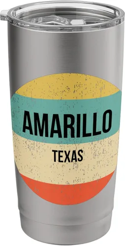 Vista 9 de Camisa Amarillo Texas Vaso aislado de acero inoxidable amarillo Negro