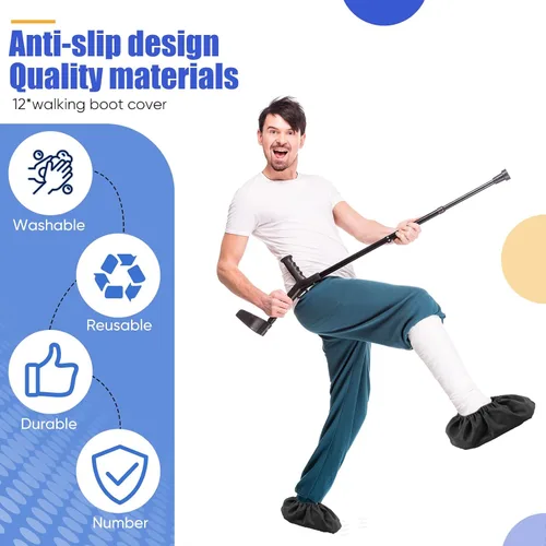Vista 4 de Mepase 12 Piezas de Funda para Botas de Caminar con Fractura, Funda para Pies Reutilizable Impermeable Antideslizante para Botas de Caminar