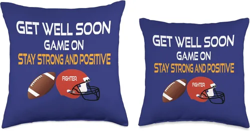 Vista 3 de DesignsByKelley Best Wishes Fast Recovery Gifts Get Well Soon Football Gifts - Almohada para niños y adolescentes, 16.0 x 16.0 in, multicolor
