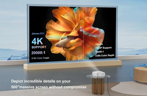 Vista 4 de [Enfoque automático AI/tapa de lente automática] Proyector para exteriores 4K con WiFi 6 y Bluetooth: proyector portátil con Keystone automático 6D