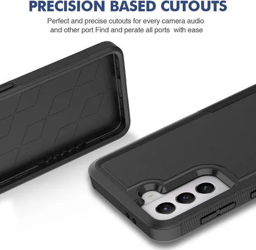Vista 6 de Funda para Samsung Galaxy S21: funda protectora de doble capa resistente para teléfono celular, a prueba de golpes, con protector de pantalla