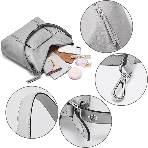 Vista 6 de CLUCI Women Soft Genuine Leather Hobo Handbags Top Handle Tote Bag Large Fashion Crossbody Shoulder Bag