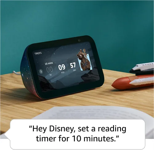 Vista 6 de Amazon Echo Show 5 Kids (modelo más reciente), Diseñado para niños y cuenta con control parental, Galaxia