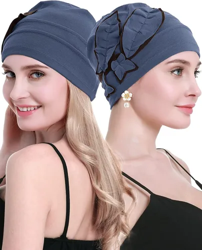 Vista 3 de osvyo Gorro turbante de quimioterapia para mujer, gorro de cáncer para pérdida de cabello, embalaje sellado