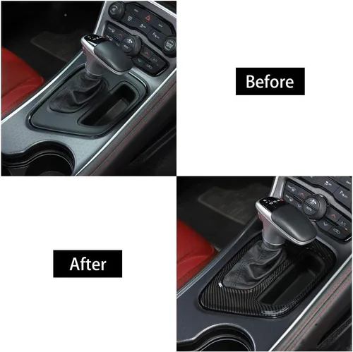 Vista 6 de Voodonala para Dodge Challenger 2015-2023 Cubiertas de panel de cambio de marcha central, accesorio de decoración y recorte para Dodge Challenger