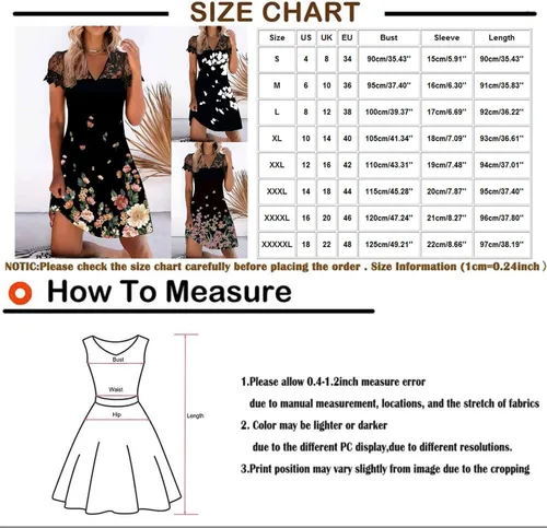 Vista 3 de Vestido de empalme de encaje con cuello en V para mujer de moda, casual, delgado, sin botones