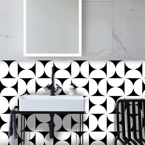 Vista 13 de 12 calcomanías mate para azulejos de pared, despegar y pegar, calcomanías de vinilo autoadhesivas para azulejos, adhesivo de PVC antideslizante