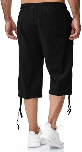 Vista 4 de Pantalones deportivos ligeros para hombre, pantalones de traje negros para hombre, pantalones ajustados con cordón elástico para hombre