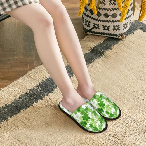 Vista 8 de Pantuflas para el día de San Patricio, regalos para mamá y papá de hija hijo, las mejores pantuflas de casa para mamá y papá, pantuflas