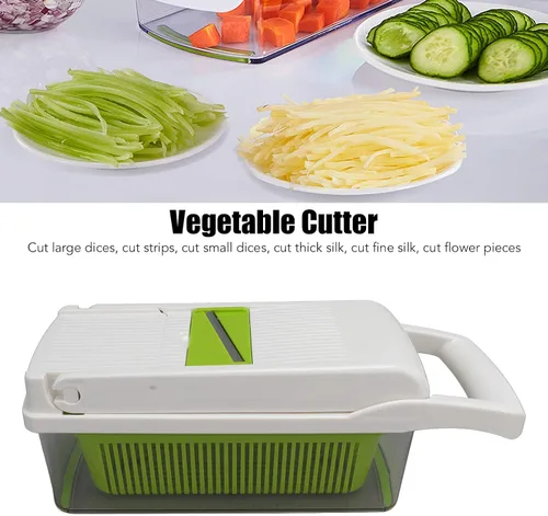 Vista 2 de Todo en picador de verduras, rebanador de verduras y rallador de queso, picador de verduras de cebolla C Food C, utensilios de cocina con pelador