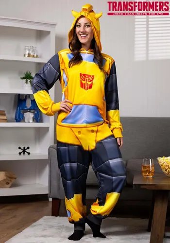 Vista 2 de Fun Costumes Traje de Unión Transformers Bumblebee para adultos