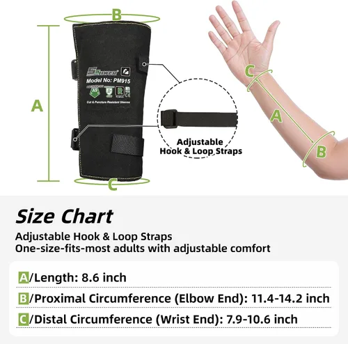 Vista 5 de Schwer Mangas de brazo resistentes a pinchazos ANSI A9 de 9 pulgadas