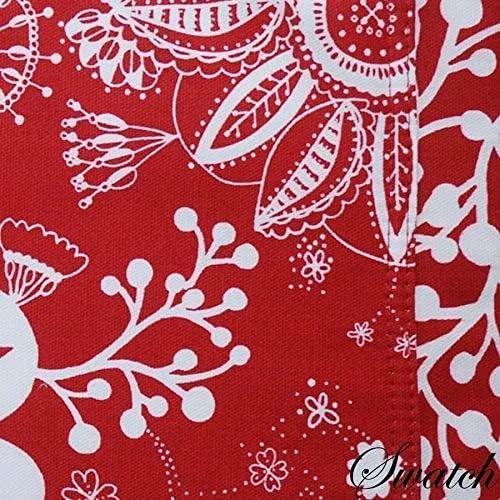Vista 3 de Camino de mesa rojo con estampado floral y vid de 54 pulgadas