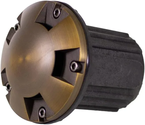 Vista 13 de Luz de pozo de latón de 12 V (parte superior abierta) con bombilla LED MR16 blanca cálida de 5 W 2700 K para iluminación de paisaje de bajo voltaje