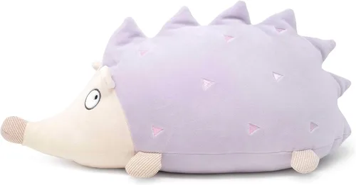 Vista 3 de Cuddle Barn Hoyo The Hedgehog - Almohada de peluche súper suave de color morado lavanda claro para abrazar, 20 pulgadas