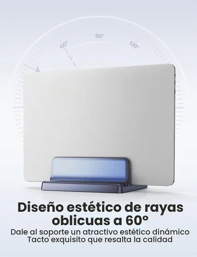 Vista 8 de EAXBUX Soporte vertical 4 en 1 para laptop, Soporte ajustable de plástico ABS para gestión de escritorio, Base para notebook, Soporte vertical
