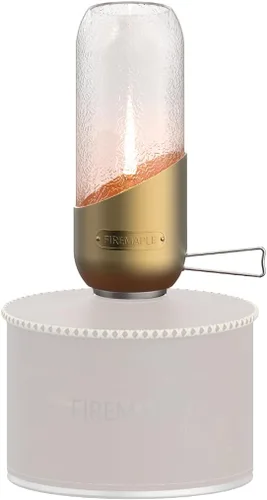 Vista 8 de Fire-Maple Farol naranja para acampar de vidrio, acero y aluminio Recipiente de combustible de propano o isobutano hermosas luces No necesita