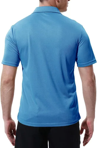 Vista 4 de Rdruko Camisas polo de manga corta para hombre de secado rápido para deportes de golf al aire libre con bolsillo