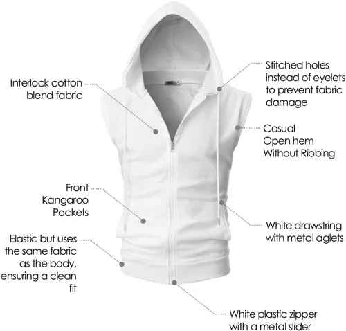 Vista 6 de Ohoo Sudadera con capucha para hombre, ajuste delgado, ligera, con cremallera