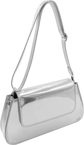 Vista 3 de Bolso pequeño para las axilas Y2K brillante metálico plateado monedero lindo bolso de fiesta para mujer Hobo Tote Bolso de mano Bolsos de noche