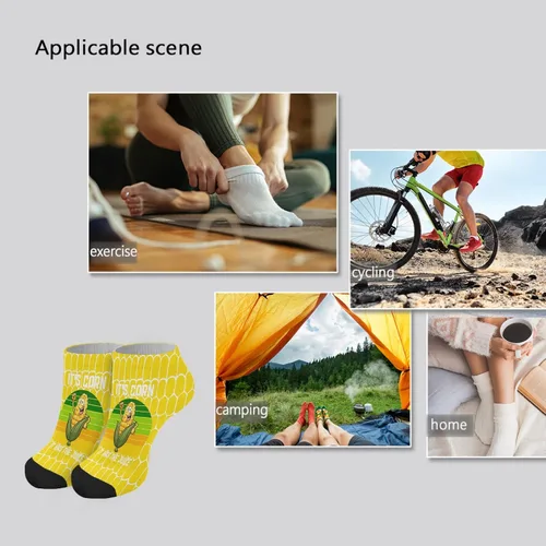 Vista 7 de devor Women's Ankle Socks corn Crew Socks for Women Ankle Socks Funny it's corn it has the juice Socks