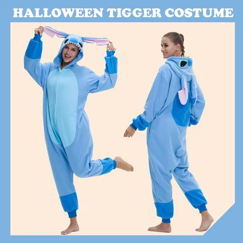 Vista 4 de Pijama unisex de una sola pieza para adultos, disfraz de dibujos animados, cosplay, ropa para el hogar, ropa de dormir para hombres y mujeres