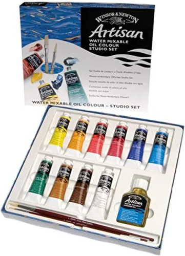 Vista 10 de Winsor & Newton Set de 10 tubos de pintura al óleo al agua, 21 ml Clean with water; no solvents needed. Color depth, lightfastness
