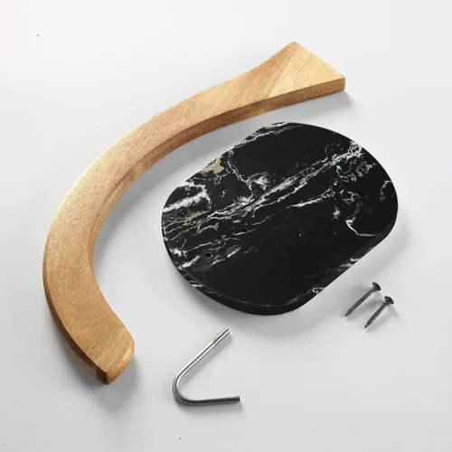 Vista 7 de everous Soporte de plátano con base de mármol negro, soporte moderno para plátano, soporte para árbol para cocina y hogar, sin deslizamiento