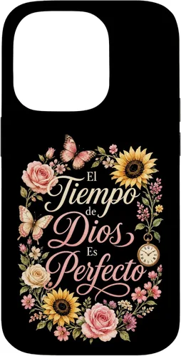 Vista 17 de Fe Cristiana El Tiempo De Dios ES Perfecto Floral Wreath Case for iPhone 16