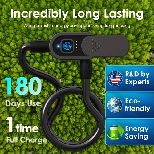 Vista 15 de eLinkSmart - Cerradura de bicicleta de huellas dactilares, bloqueo de cable