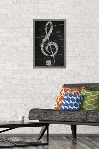 Vista 2 de Trends International Póster de pared de tiza, 14.6 x 22.4 in, versión enmarcada de madera de granero