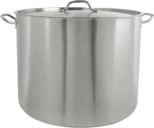 Vista 8 de TrueCraftware - Olla de acero inoxidable de 8 cuartos con tapa - Olla grande de inducción resistente, utensilios de cocina para cocinar a fuego