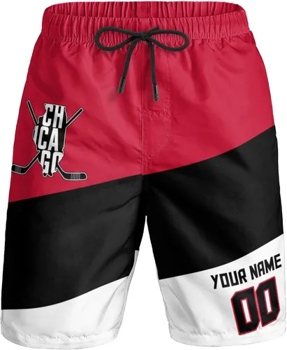 Vista 16 de Custom Hockey Men's Shorts Gifts for Men Casual City Youth Fans Sport Beach Shorts Add Name & Number Quick Dry