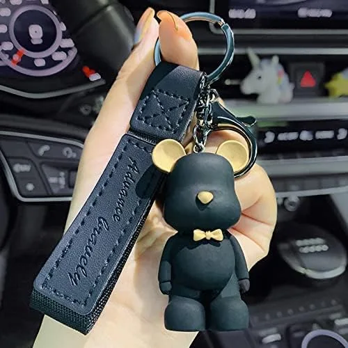 Vista 5 de CmfyArt Men Women elegant Nordic Europe style vintage bow knot Bear Keychain Key-ring