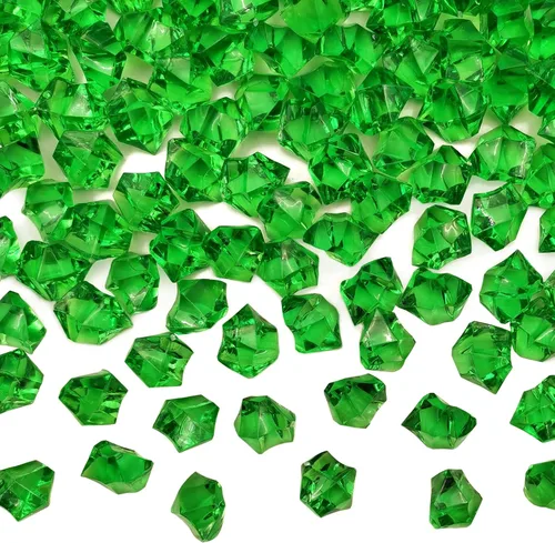 Vista 16 de Cubitos de hielo falsos, 1000 piezas de rocas de hielo acrílicas para centros de mesa, 0.433 x 0.551 in de dispersión de mesa de hielo artificial
