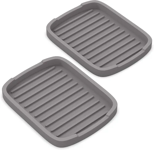 Vista 7 de ZAPPOWARE - Soporte para esponja de silicona, bandeja de jabón, juego de 5.9 x 4.33 pulgadas, 2 piezas (negro)