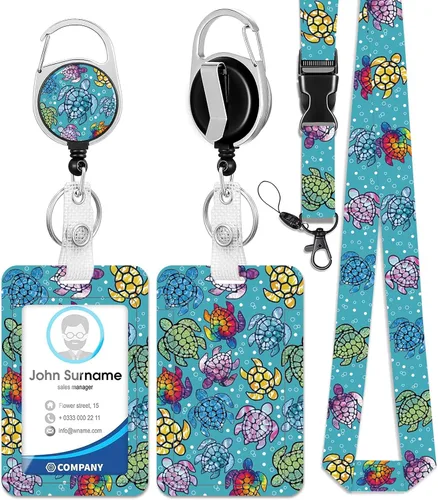 Vista 12 de HAKUNEI Be Kind Daisy - Soporte para tarjetas de identificación con cordón de separación, soporte positivo con carrete, retráctil, desmontable