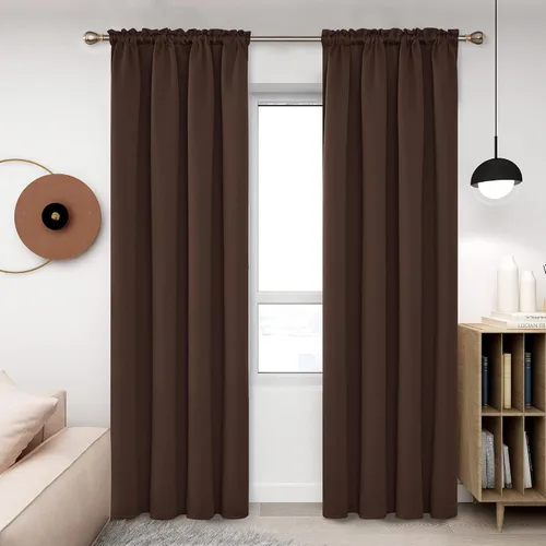 Vista 255 de Deconovo Cortinas opacas, aislamiento térmico, dobladillo para barra, reducción de ruido, certificado Oeko-TEX, cortinas de oscurecimiento