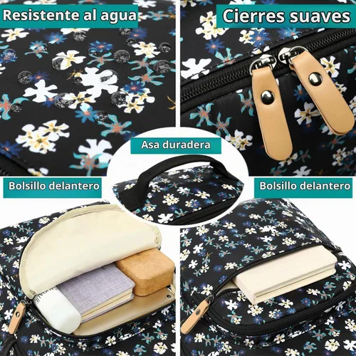 Vista 6 de Leaper Linda Mochila Campus Mujeres: Una Bolsa 7 Estilos, 90% Outfits 22 Piña beige