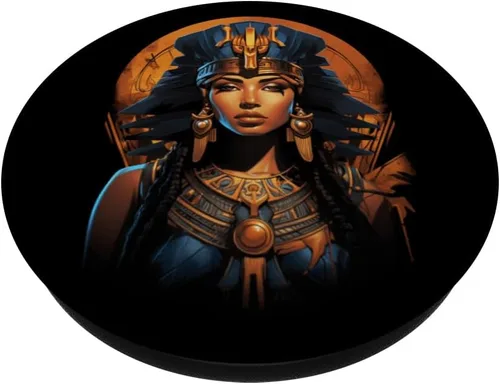Vista 2 de Cleopatra Reina egipcia Diosa del Antiguo Egipto Mitología PopSockets intercambiables PopGrip