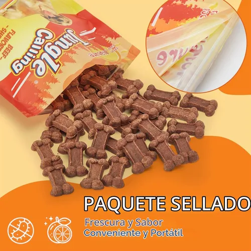 Vista 7 de Jungle Calling - Golosinas suaves para perros mayores de 48 quilates, tiernos carnosos de carne de res de 2 pulgadas, 14.11 onzas Real Beef 1st